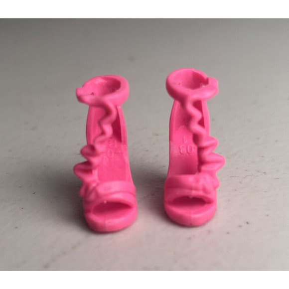 Barbie Doll Shoes Lot High Heels Platforms Pumps Pink & Neon Orange Fashion - Picture 7 of 9